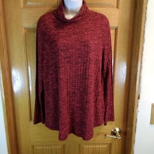 Women's Red Cowl Neck Top